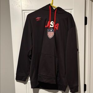 Umbro Black Hoodie with Red and White USA Design